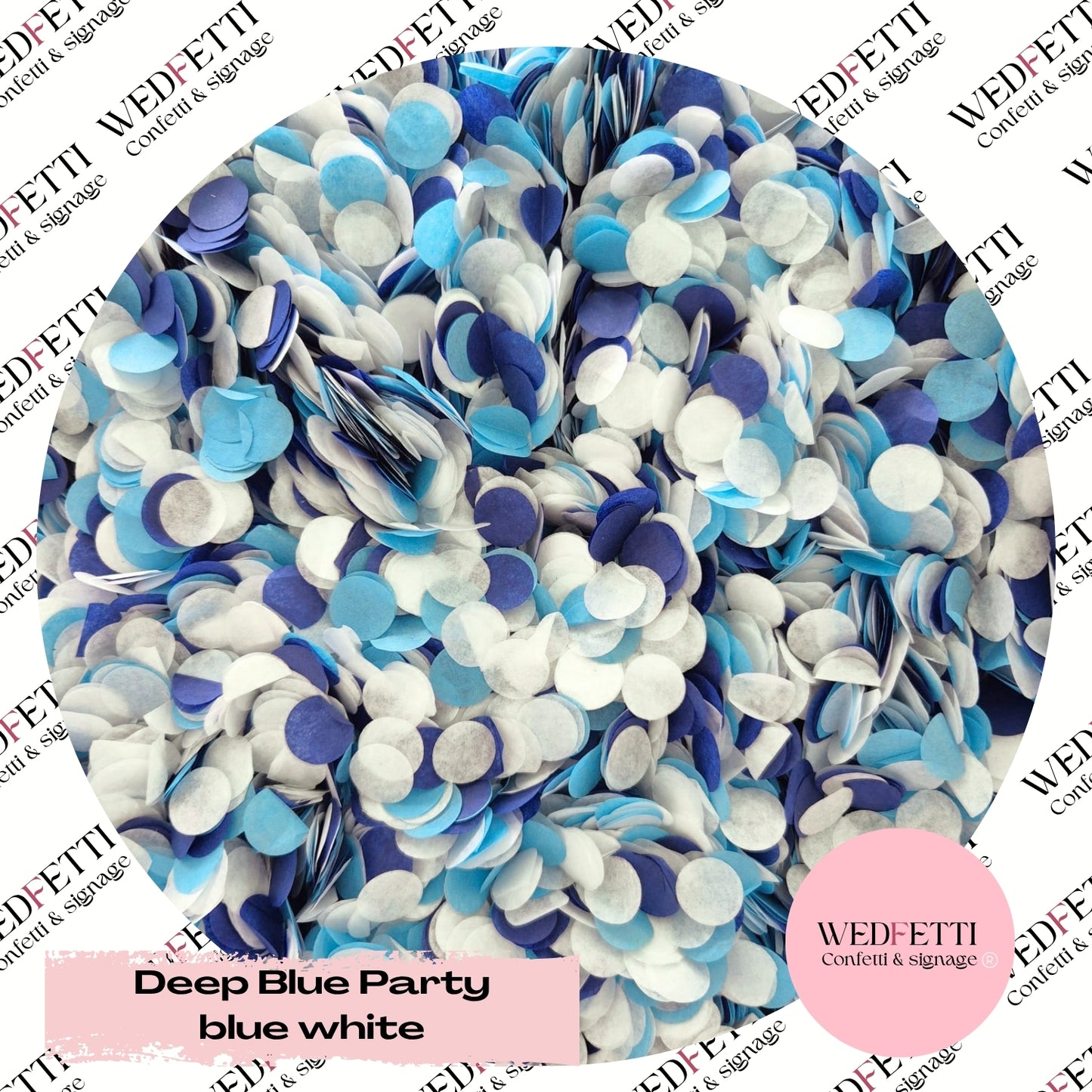 Slow falling paper Confetti - Deep Blue Party Blue White