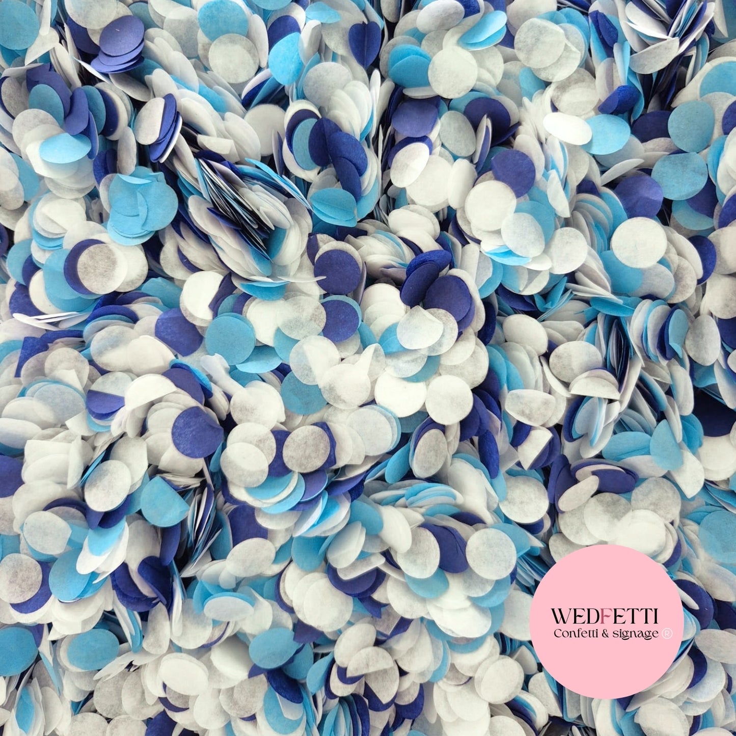 Slow falling paper Confetti - Deep Blue Party Blue White