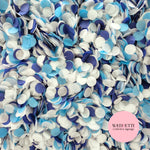 Slow falling paper Confetti - Deep Blue Party Blue White