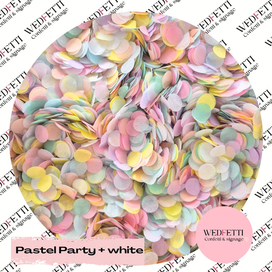 Slow falling paper Confetti - Pastel Party + White