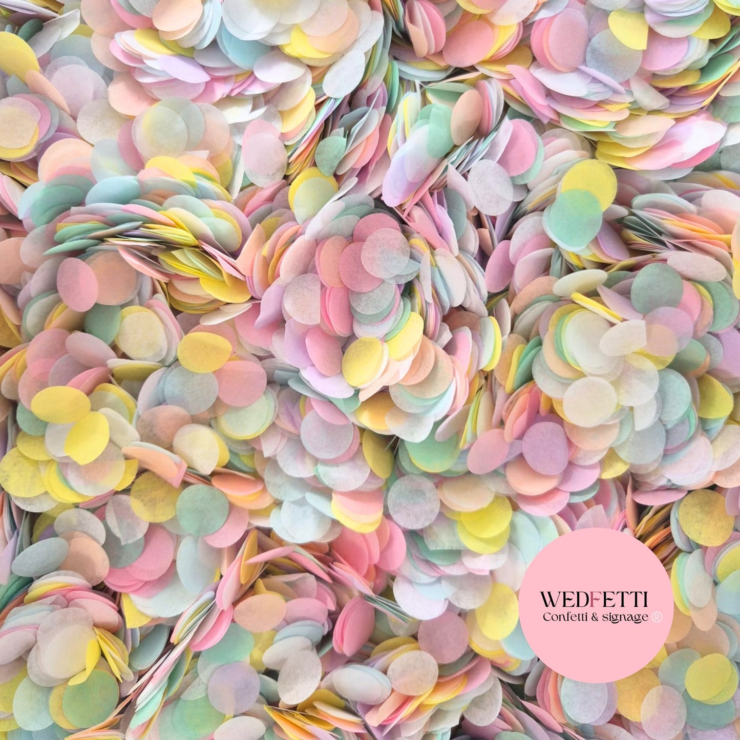 Slow falling paper Confetti - Pastel Party + White