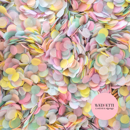 Slow falling paper Confetti - Pastel Party + White
