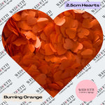 Biodegradable paper Confetti hearts - Burning Orange