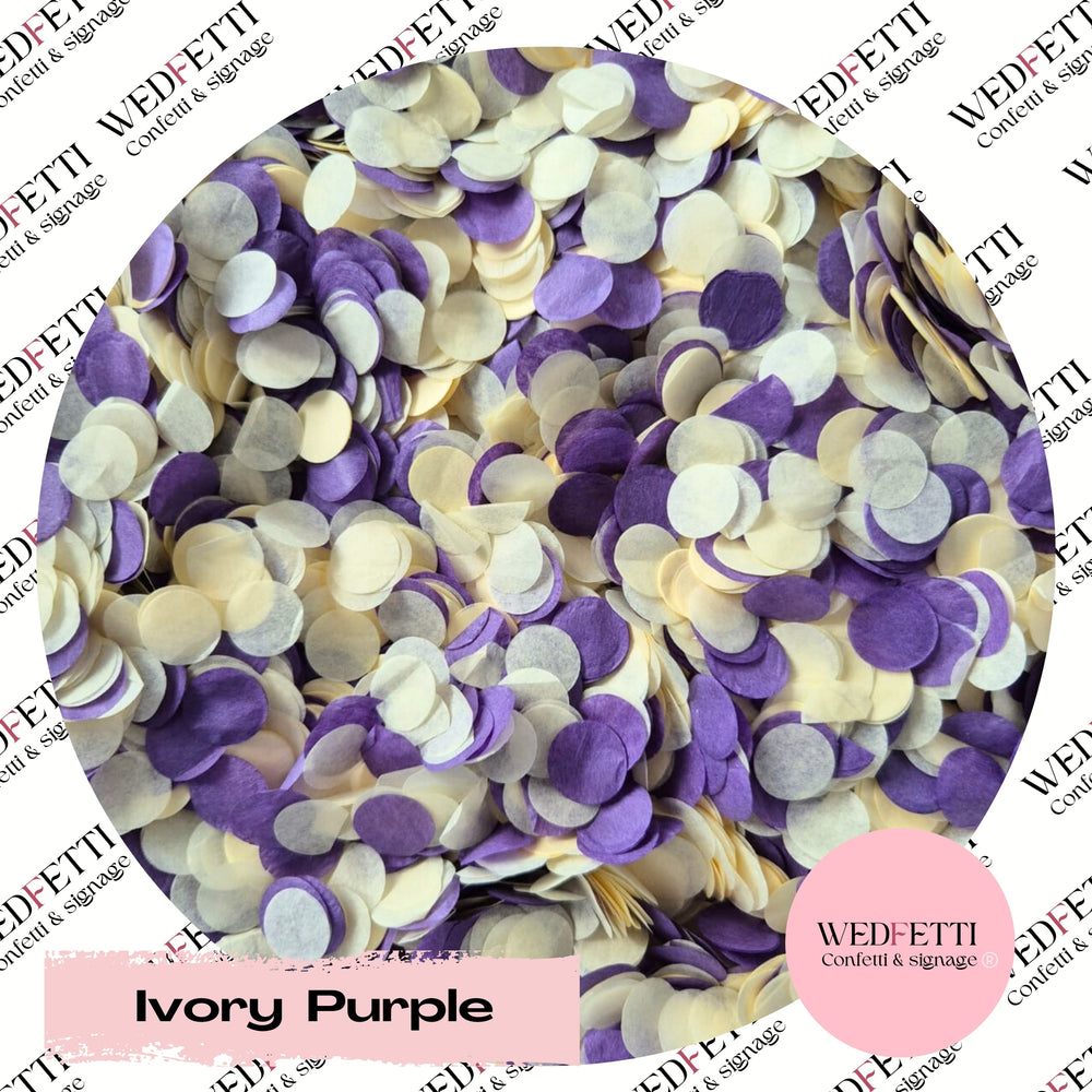 Slow falling paper Confetti - Ivory Purple
