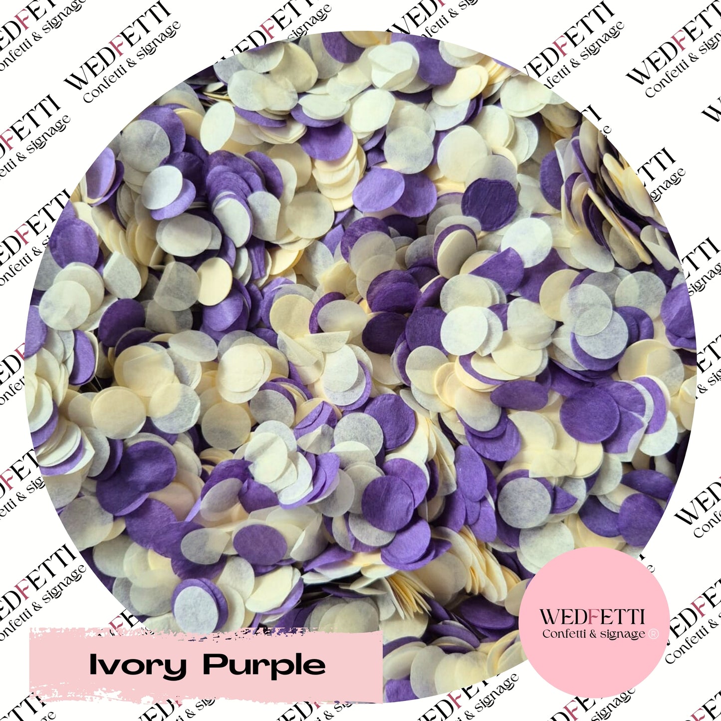 Slow falling paper Confetti - Ivory Purple