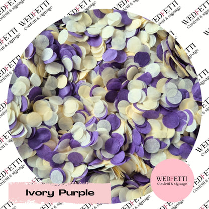 Slow falling paper Confetti - Ivory Purple