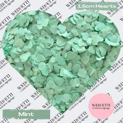 Paper Confetti hearts 1.5cm - Mint