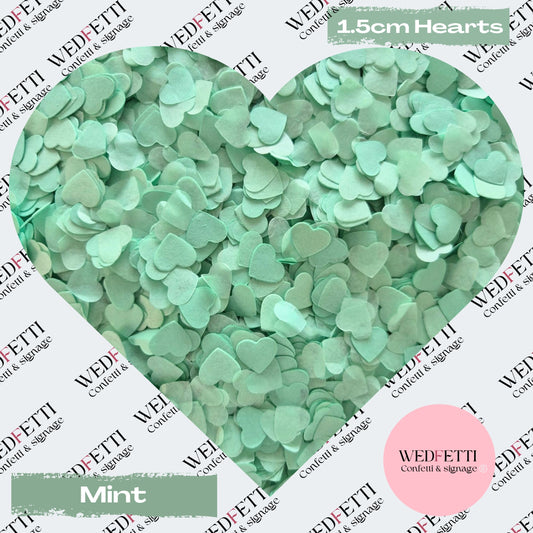Paper Confetti hearts 1.5cm - Mint