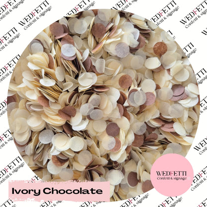 Slow falling paper Confetti - Ivory Chocolate