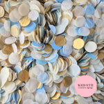 Circles Large 2.5cm Biodegradable - Dusty Blue Light Ivory Gold