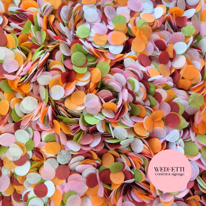 Slow falling paper Confetti - Orange Rose Pink White Deep Sage Wine