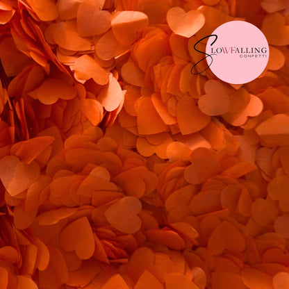 Biodegradable paper Confetti hearts - Burning Orange