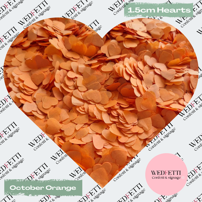 Paper Confetti hearts 1.5cm - October Orange