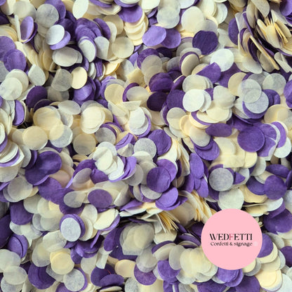 Slow falling paper Confetti - Ivory Purple
