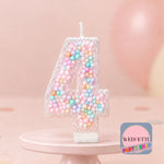 Pastel Sprinkle Number Birthday Candles 0–9