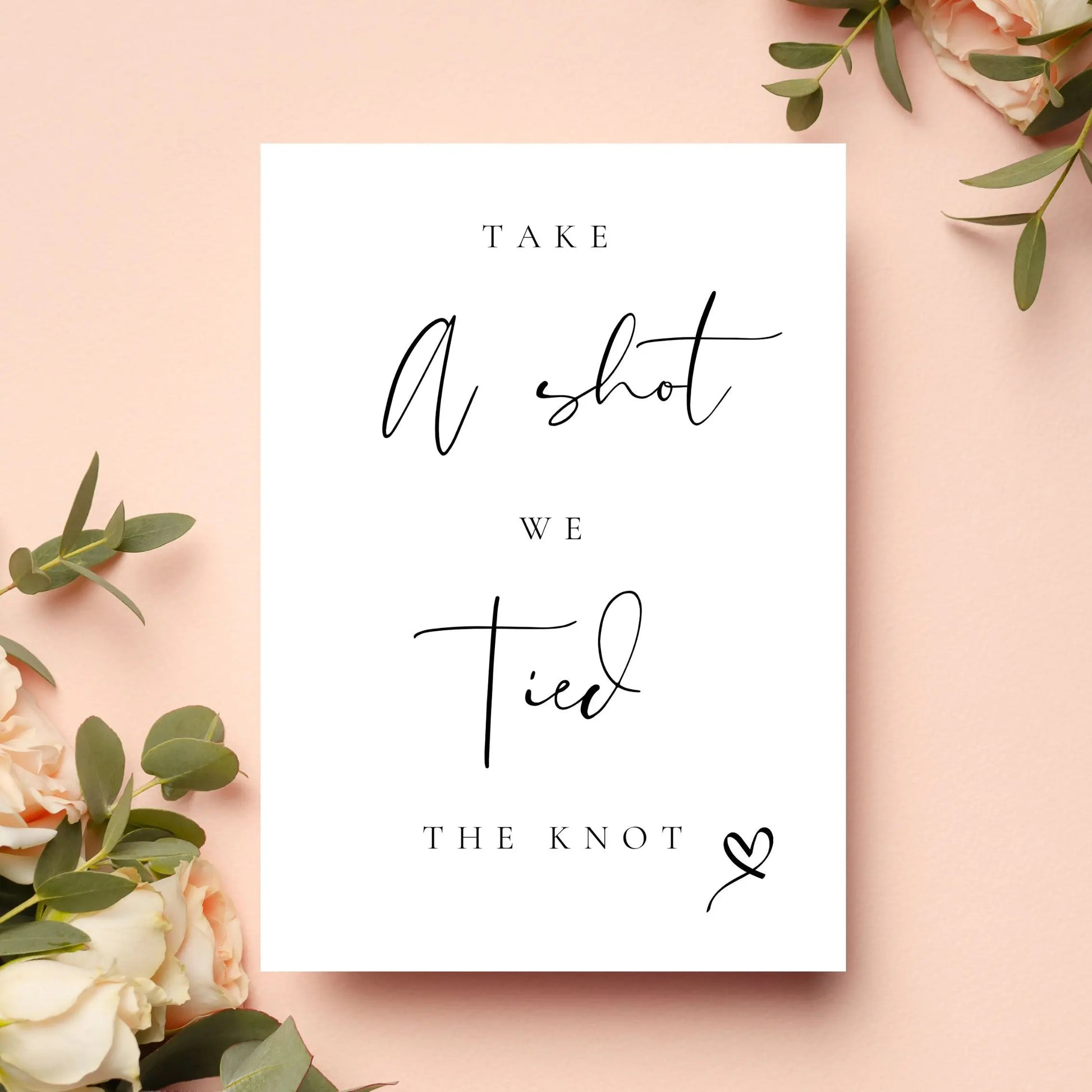 Relax black - Take a shot we tied the knot WedFetti