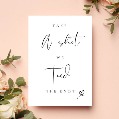 Relax black - Take a shot we tied the knot WedFetti