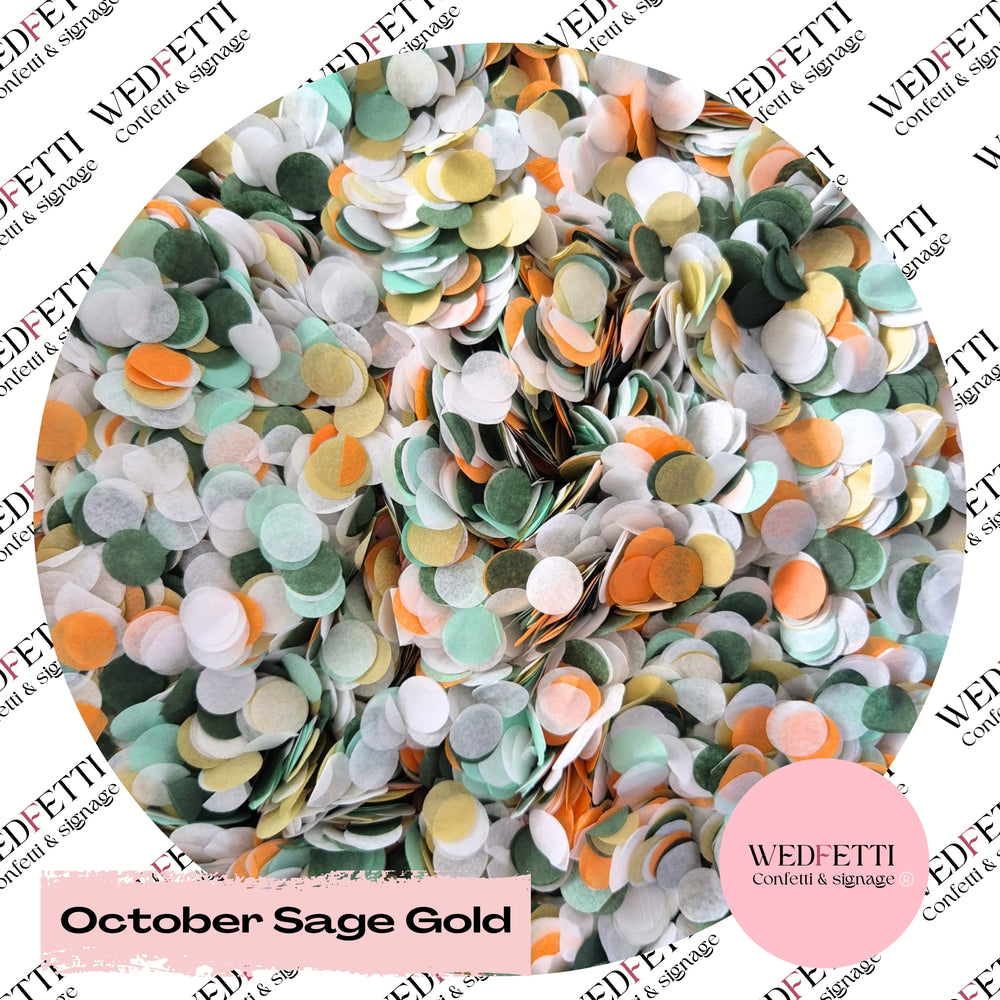 Slow falling paper Confetti - October Sage Gold