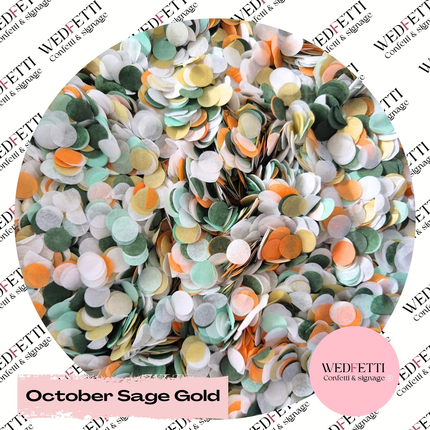 Slow falling paper Confetti - October Sage Gold