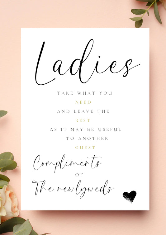 Lucy black - Ladies restroom sign WedFetti