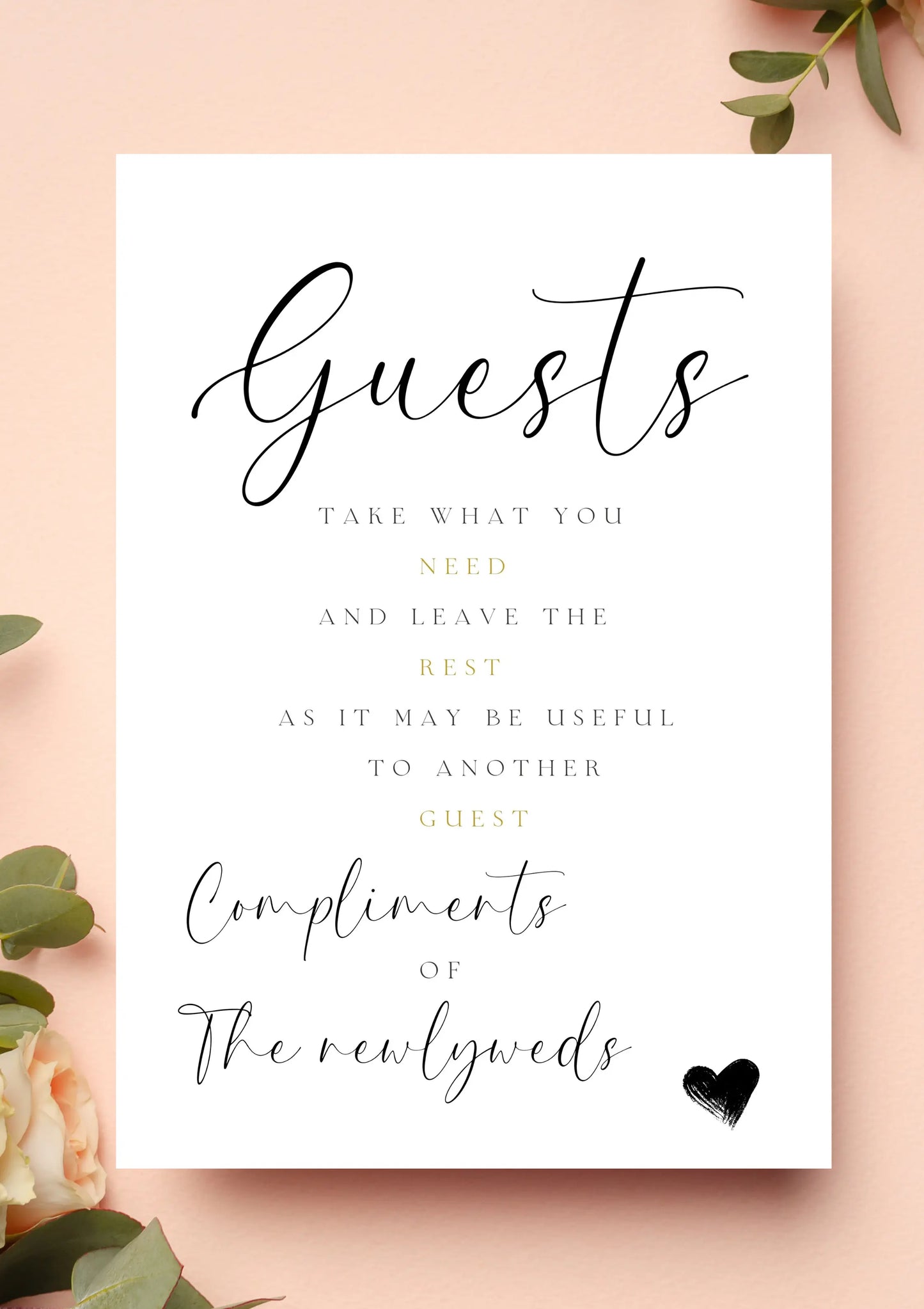 Lucy black - inclusive restroom sign WedFetti