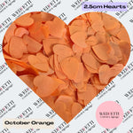 Biodegradable paper Confetti hearts - October Orange