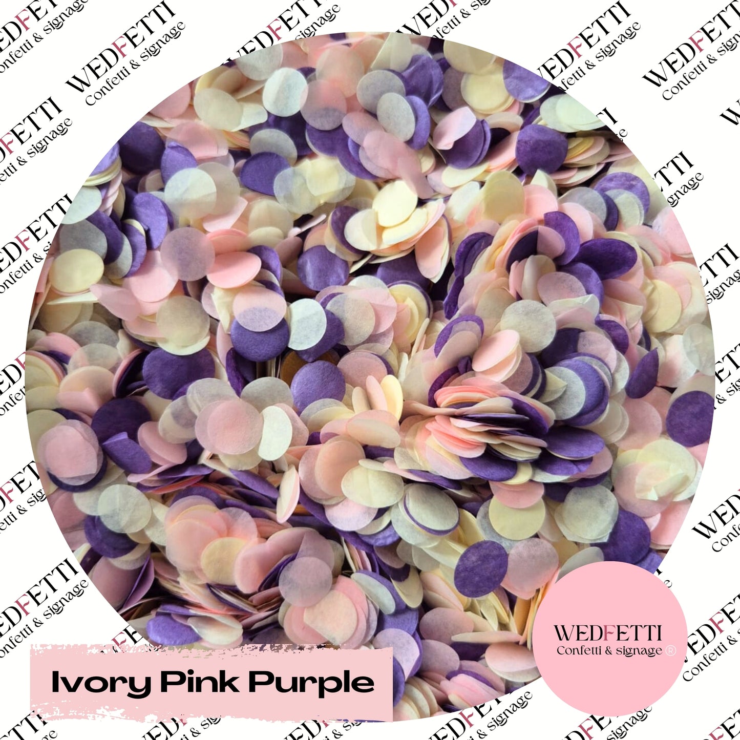 Slow falling paper Confetti - Ivory Pink Purple