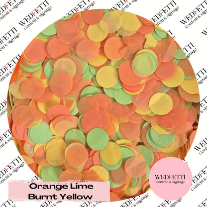 Circles Large 2.5cm Biodegradable - Orange Lime Burnt Yellow