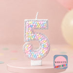 Pastel Sprinkle Number Birthday Candles 0–9
