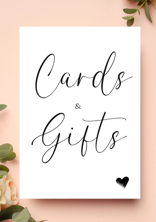 Lucy black - Cards & Gifts sign WedFetti