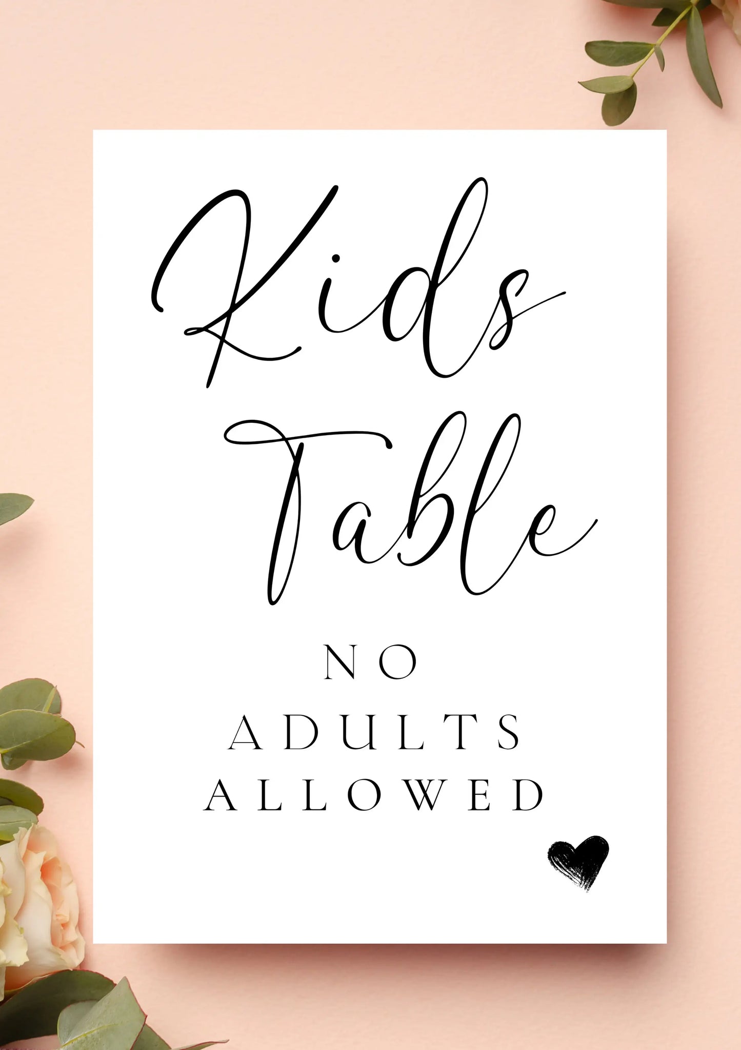 Lucy black - Kids Table sign WedFetti