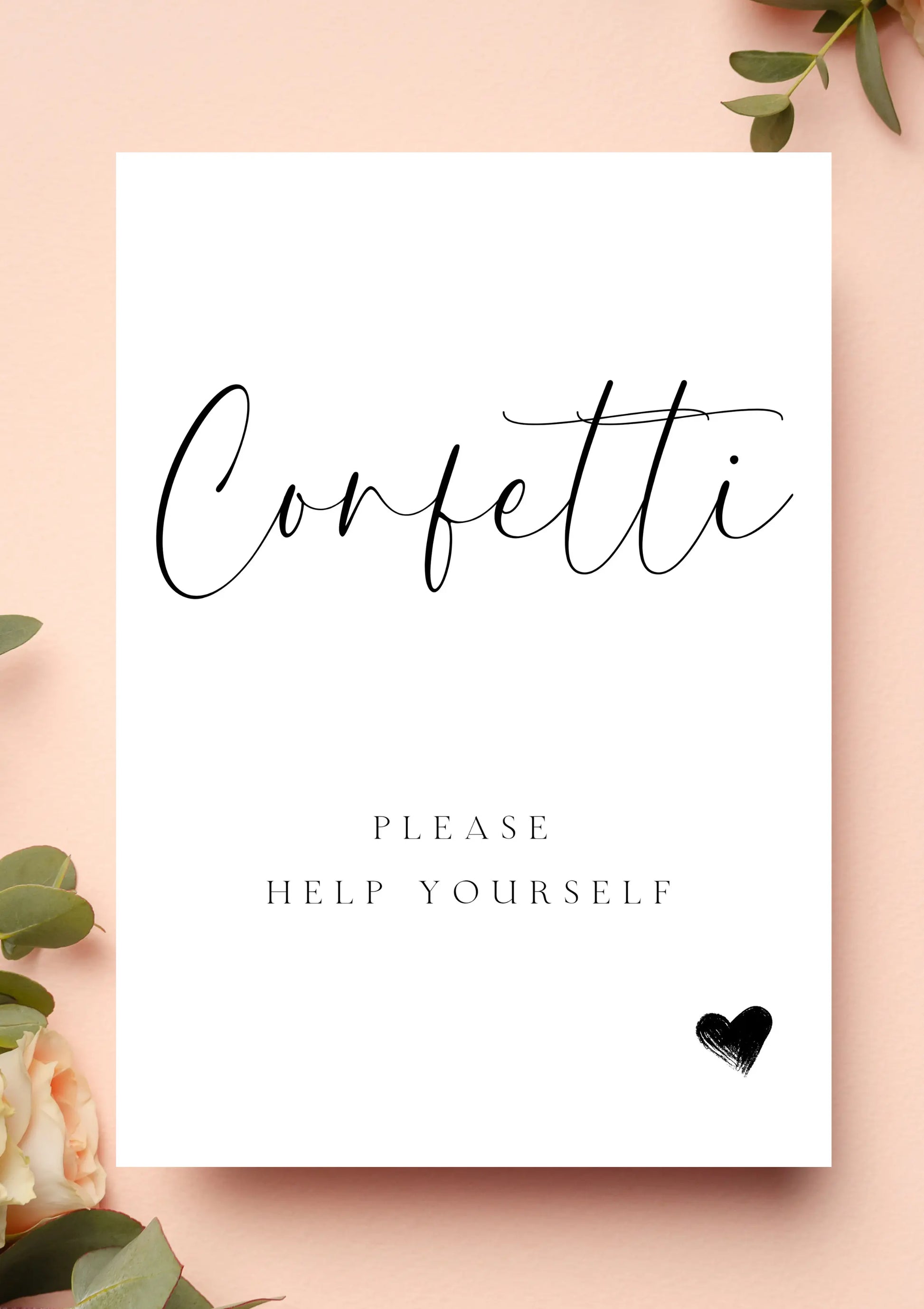 Lucy black - Confetti sign WedFetti