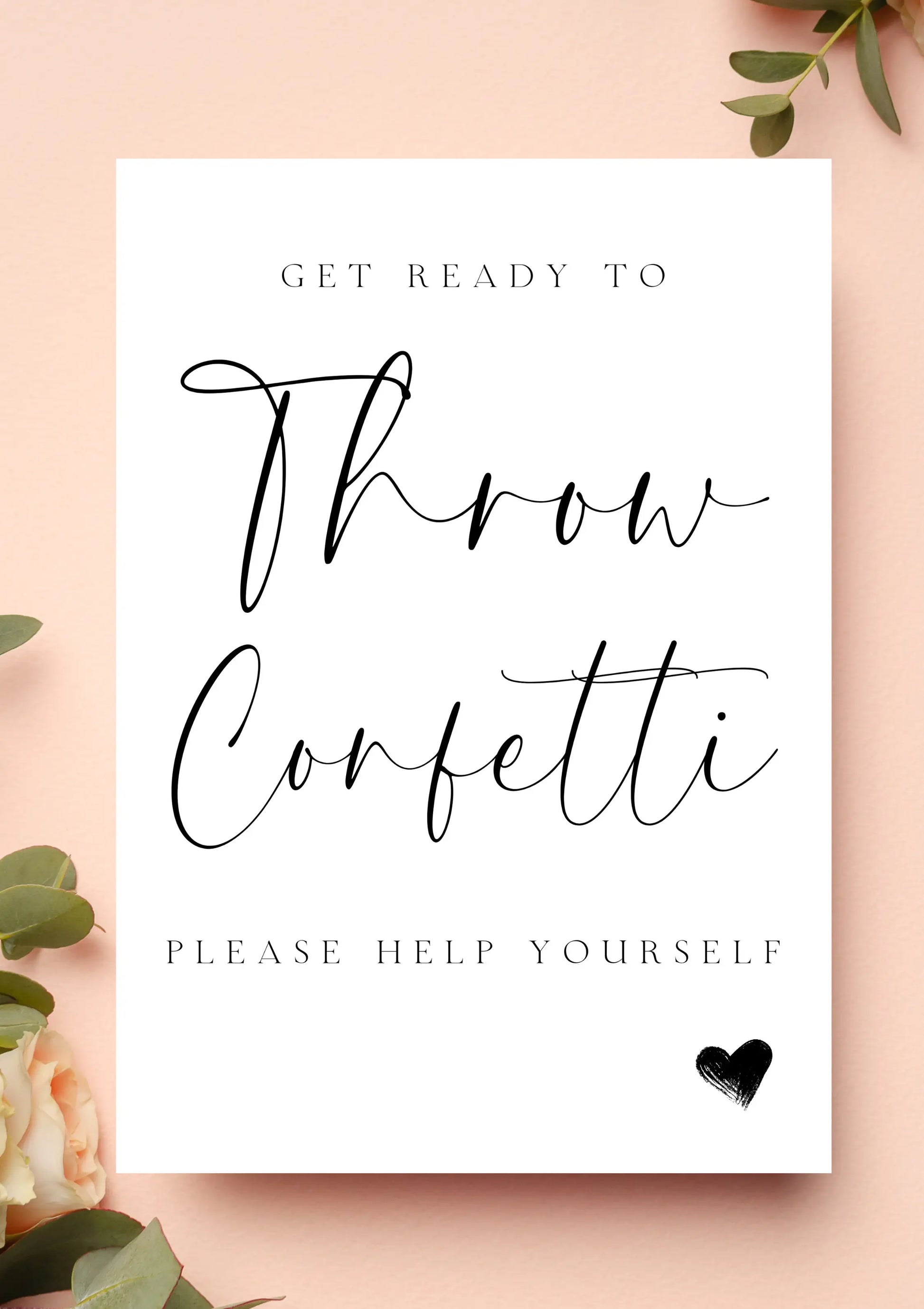 Lucy black - Throw Confetti sign WedFetti