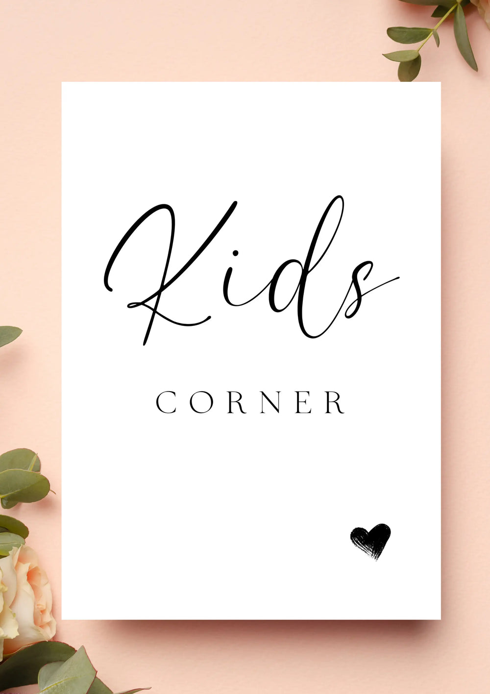 Lucy black - kids corner sign style 2 WedFetti
