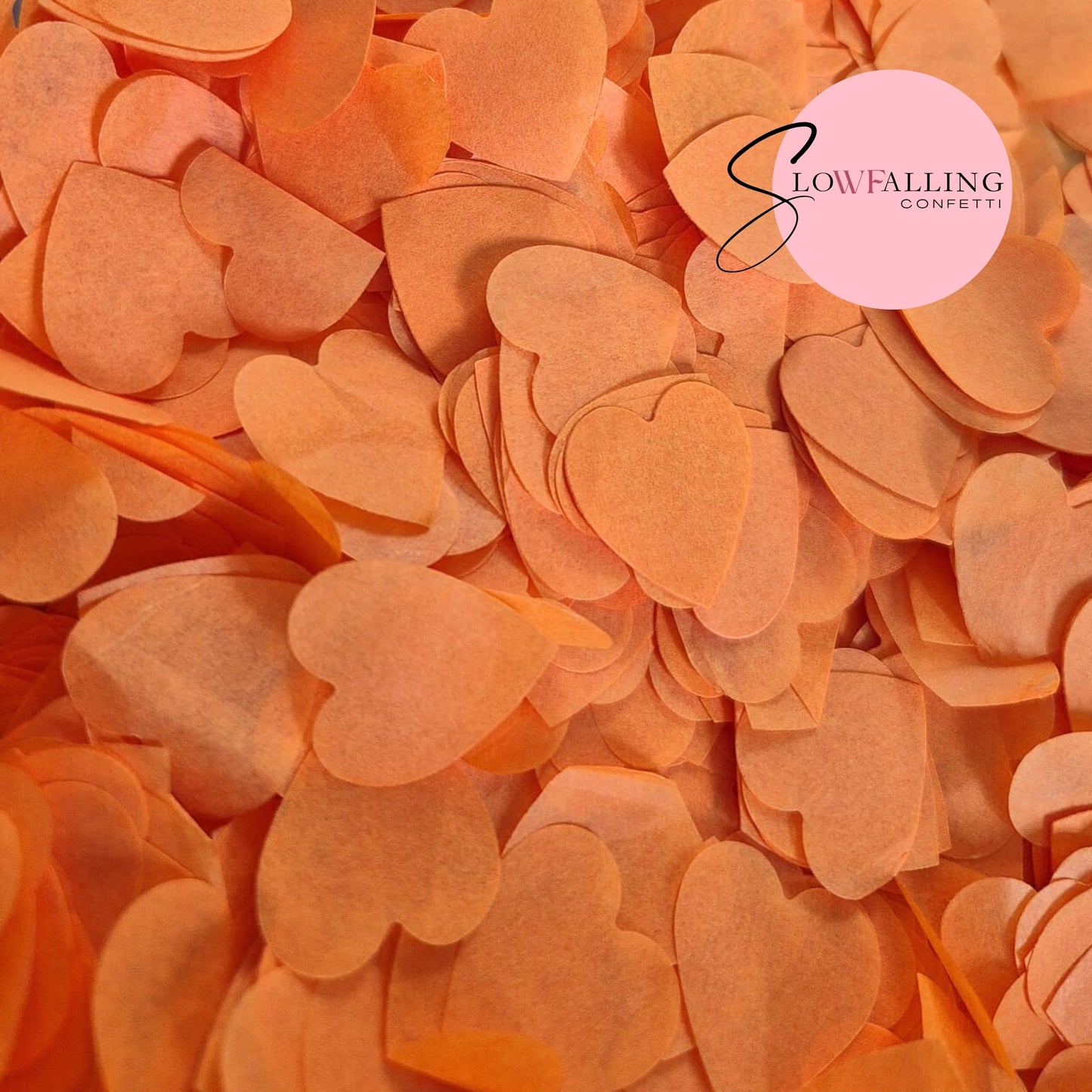 Biodegradable paper Confetti hearts - October Orange