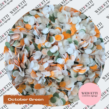 Slow falling paper Confetti - October Green