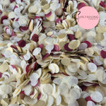 Slow falling paper Confetti - Ivory Gold Burgundy