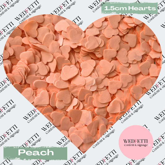 Paper Confetti hearts 1.5cm - Peach
