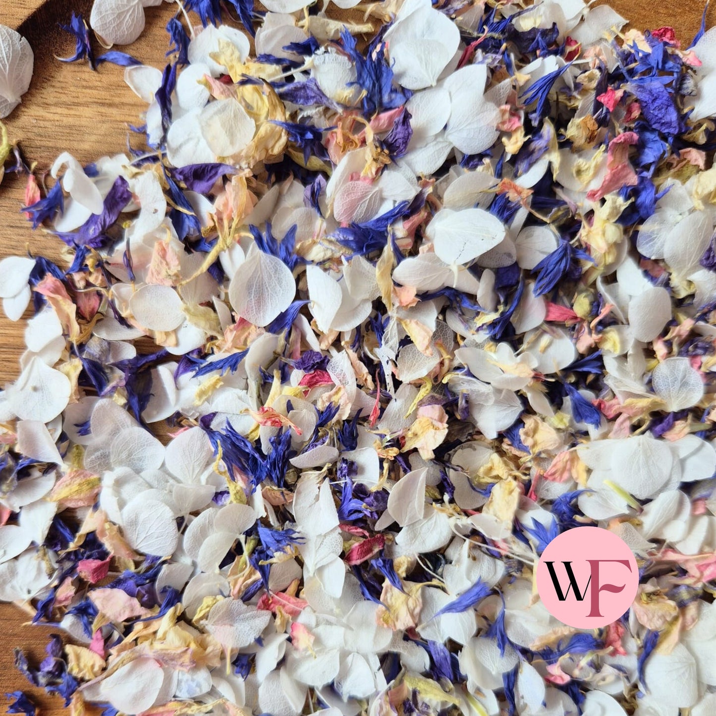 Natural Cornflower Delphinium & Snow Petal® mix - White