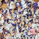 Natural Cornflower Delphinium & Snow Petal® mix - White