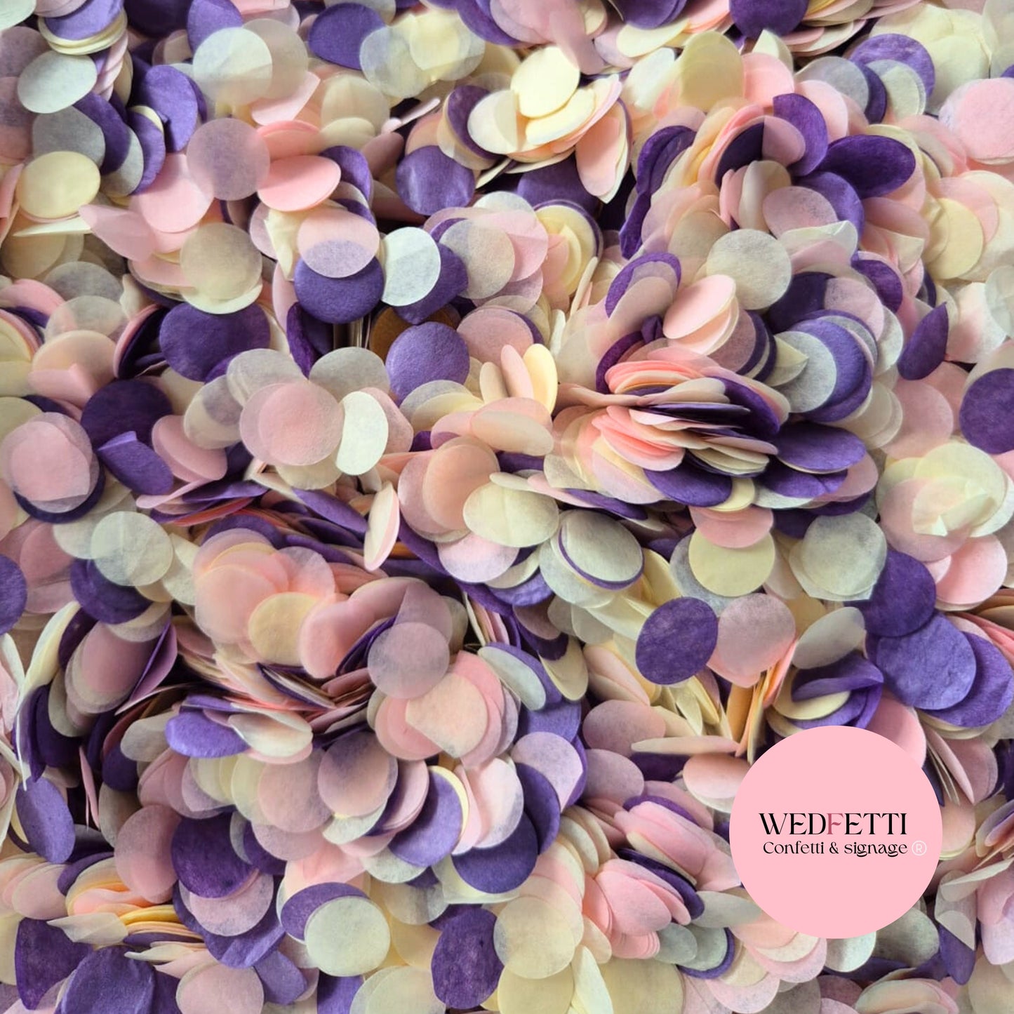 Slow falling paper Confetti - Ivory Pink Purple