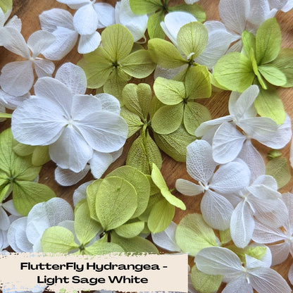 FlutterFly® Petal Confetti - Light Sage Green + White