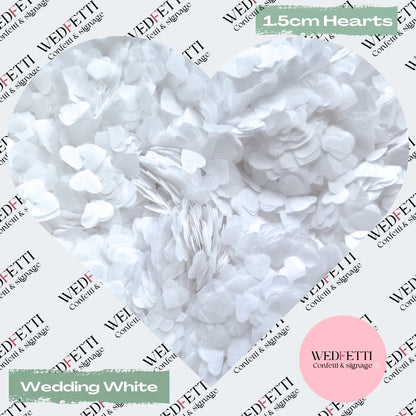 Paper Confetti hearts 1.5cm - Wedding White