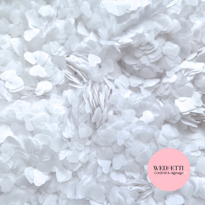 Paper Confetti hearts 1.5cm - Wedding White