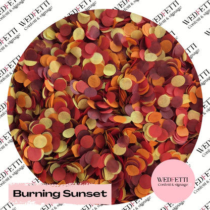 Slow falling paper Confetti - Burning Sunset