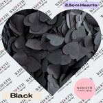 Biodegradable paper Confetti hearts - Black