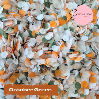 Slow falling paper Confetti - October Green