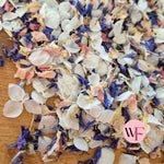 Natural Cornflower Delphinium & Snow Petal® mix - White
