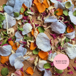 Fluttering Hydrangea + Cornflower Mix + Burnt Orange