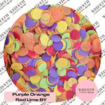 Circles Large 2.5cm Biodegradable - Purple Orange Red Lime BY